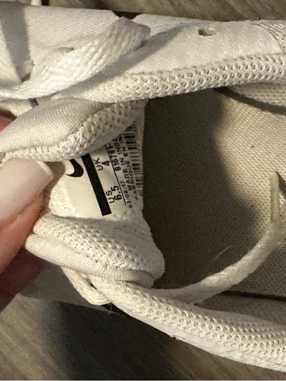Nike White Sneakers with Black Swoosh - Picture 4 of 4